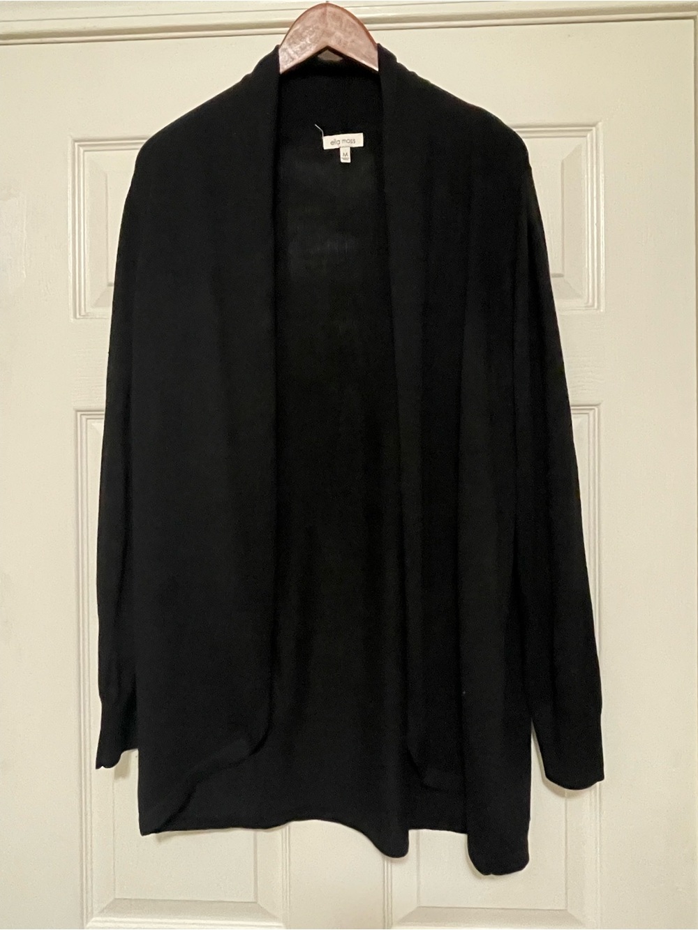 Ella Moss Black Open-Front Cardigan Sweater